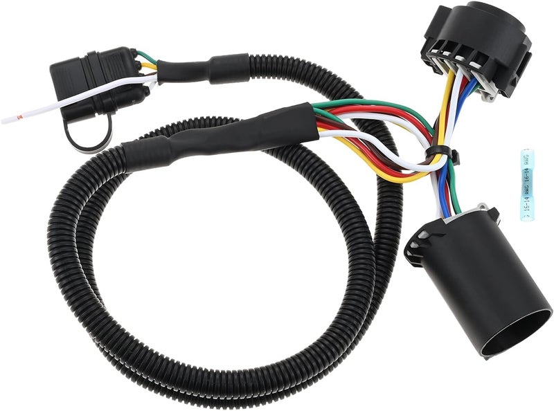 Mtsooning 7 Pin to 4 Pin Trailer Wiring Harness with Reverse Wire,43 Inches Trailer Extension Wire Connector Adapter Replacement for Trucks Pickups, Trailer Plug for Installing LED Tailgate Light Bar - Image 3